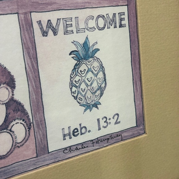 Vintage Charles Humphrey Me & My House Serve the Lord Collage Print Framed 20x16 - Picture 9 of 11